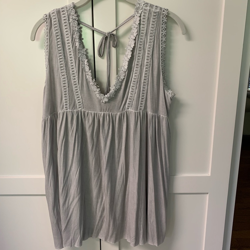 Gray top with lace